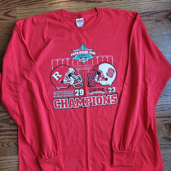 2009 Papa John's Bowl Long Sleeve Tee Shirt Rutgers NC State XL Russell Wilson - Picture 3 of 6